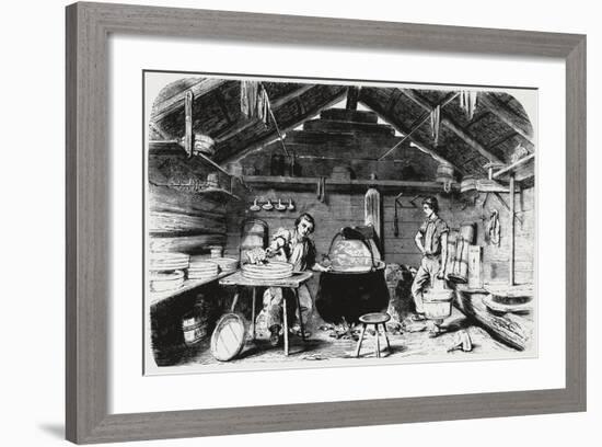 Cheese Making, Italy, 19th Century-null-Framed Giclee Print