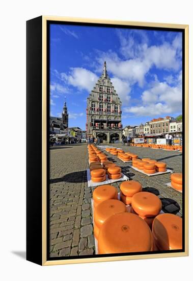 Cheese Market in Gouda, South Holland, Netherlands, Europe-Hans-Peter Merten-Framed Premier Image Canvas