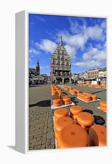 Cheese Market in Gouda, South Holland, Netherlands, Europe-Hans-Peter Merten-Framed Premier Image Canvas