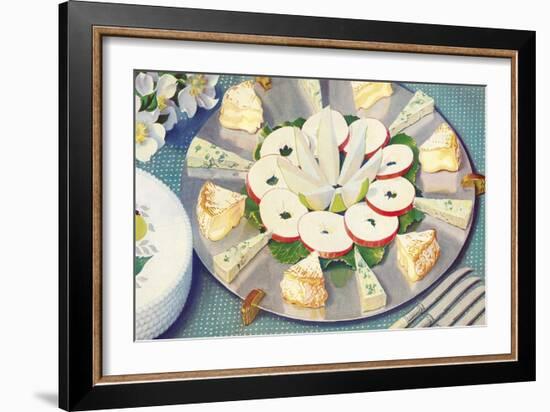 Cheese Plate with Apple Slices-null-Framed Art Print