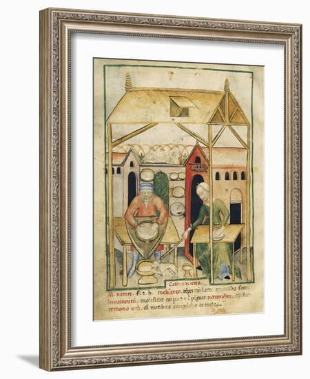 Cheese Production Miniature from the Tacuinum Sanitatis-null-Framed Giclee Print