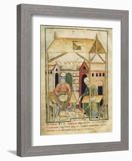 Cheese Production Miniature from the Tacuinum Sanitatis-null-Framed Giclee Print