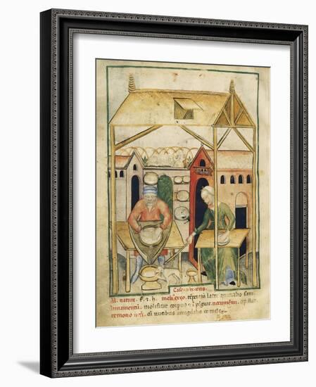 Cheese Production Miniature from the Tacuinum Sanitatis-null-Framed Giclee Print