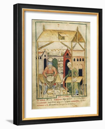 Cheese Production Miniature from the Tacuinum Sanitatis-null-Framed Giclee Print