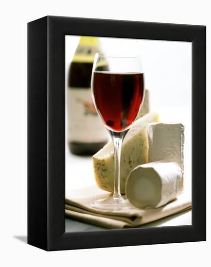 Cheese Still Life with Red Wine-Alena Hrbkova-Framed Premier Image Canvas