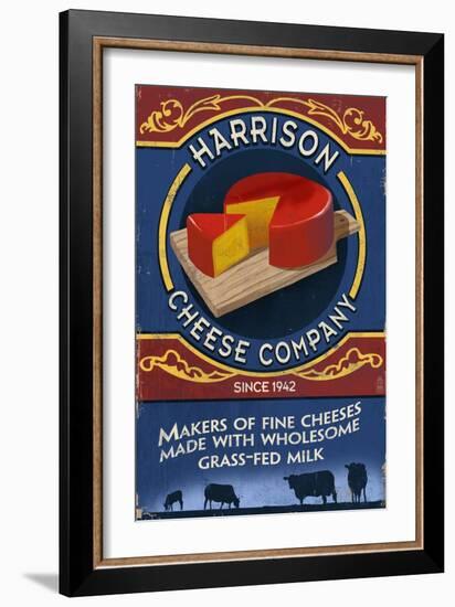 Cheese - Vintage Sign-Lantern Press-Framed Art Print
