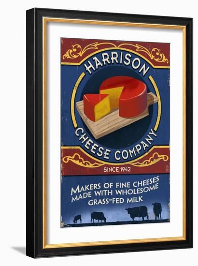 Cheese - Vintage Sign-Lantern Press-Framed Art Print