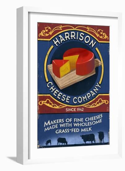 Cheese - Vintage Sign-Lantern Press-Framed Premium Giclee Print