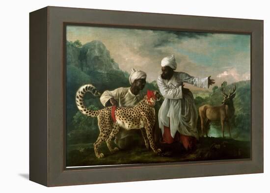 Cheetah and Stag with Two Indians, C.1765-George Stubbs-Framed Premier Image Canvas