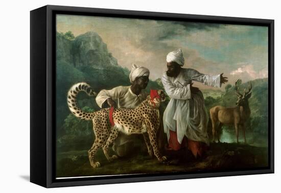 Cheetah and Stag with Two Indians, C.1765-George Stubbs-Framed Premier Image Canvas