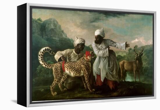 Cheetah and Stag with Two Indians, C.1765-George Stubbs-Framed Premier Image Canvas