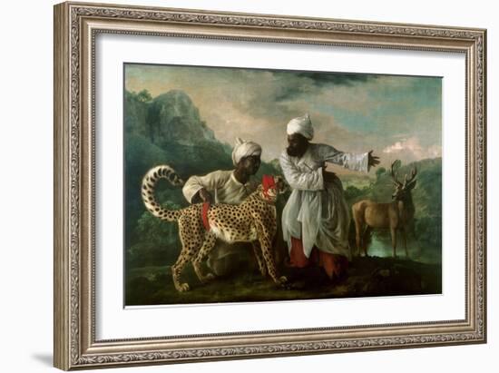 Cheetah and Stag with Two Indians, C.1765-George Stubbs-Framed Giclee Print