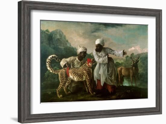 Cheetah and Stag with Two Indians, C.1765-George Stubbs-Framed Giclee Print