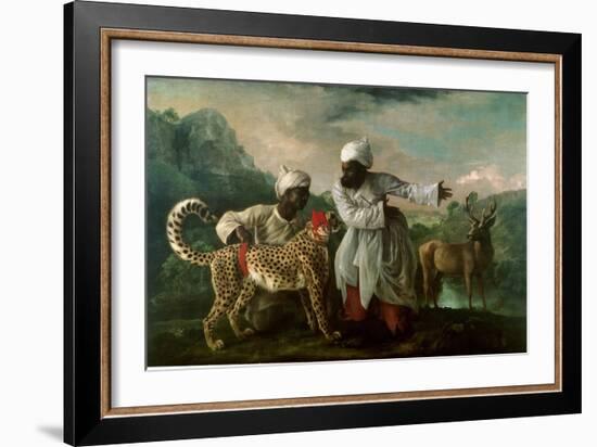 Cheetah and Stag with Two Indians, C.1765-George Stubbs-Framed Giclee Print