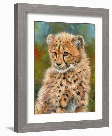 Cheetah Cub 3-David Stribbling-Framed Art Print