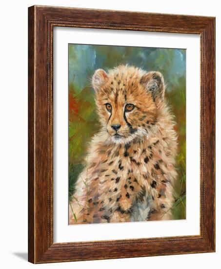 Cheetah Cub 3-David Stribbling-Framed Art Print