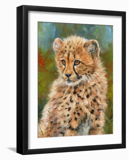 Cheetah Cub 3-David Stribbling-Framed Art Print
