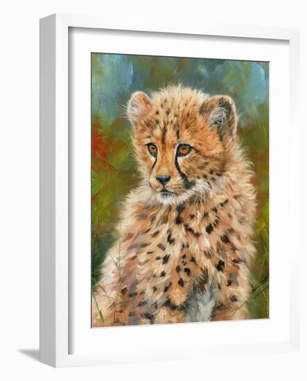 Cheetah Cub 3-David Stribbling-Framed Art Print