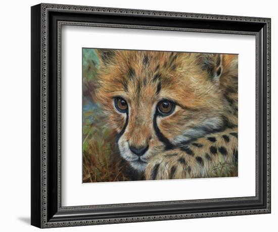 Cheetah Cub Close-David Stribbling-Framed Art Print