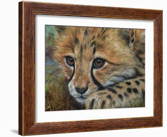 Cheetah Cub Close-David Stribbling-Framed Art Print