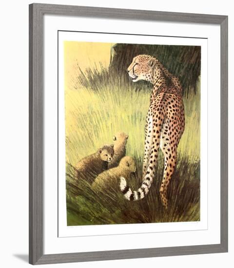 Cheetah Family Masai Mara-Caroline Schultz-Framed Collectable Print