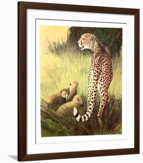 Cheetah Family Masai Mara-Caroline Schultz-Framed Collectable Print