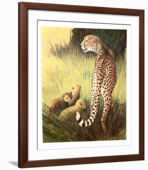 Cheetah Family Masai Mara-Caroline Schultz-Framed Collectable Print
