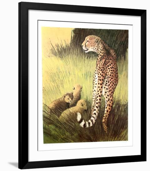 Cheetah Family Masai Mara-Caroline Schultz-Framed Collectable Print