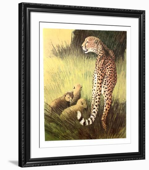 Cheetah Family Masai Mara-Caroline Schultz-Framed Collectable Print