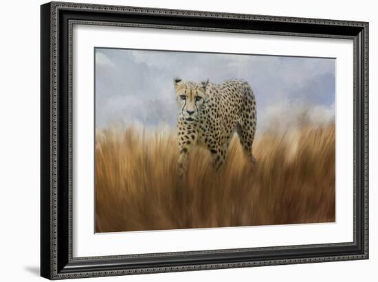 Cheetah in the Field-Jai Johnson-Framed Giclee Print