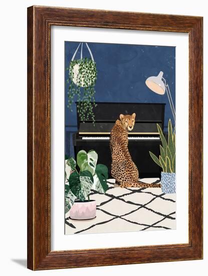 Cheetah playing piano-Sarah Manovski-Framed Giclee Print