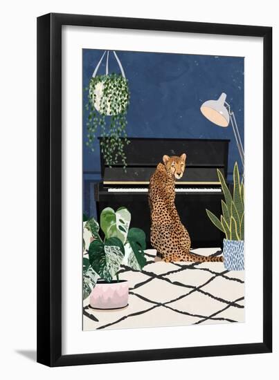 Cheetah playing piano-Sarah Manovski-Framed Giclee Print