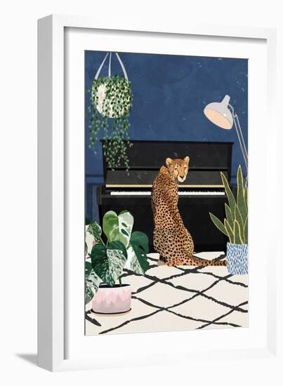 Cheetah playing piano-Sarah Manovski-Framed Giclee Print