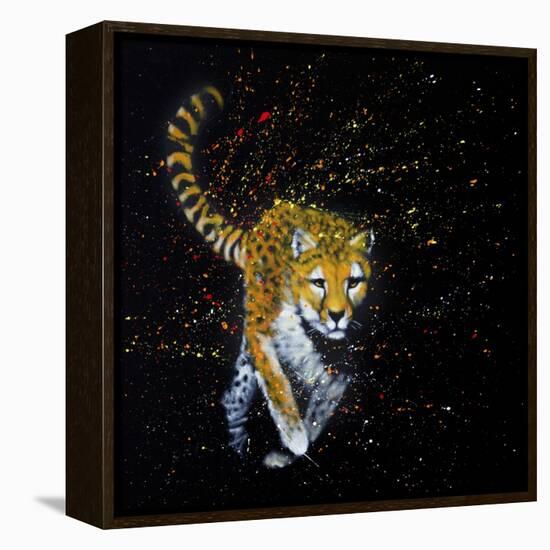 Cheetah Running-null-Framed Stretched Canvas