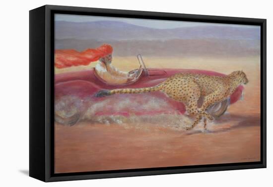 Cheetah versus Jaguar-Lincoln Seligman-Framed Premier Image Canvas