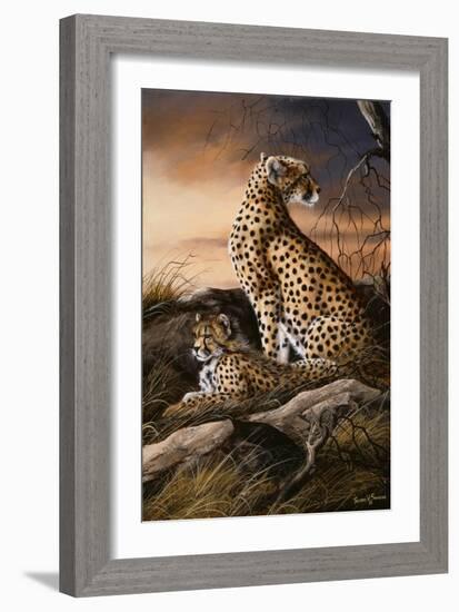 Cheetahs of Dusk-Trevor V. Swanson-Framed Giclee Print