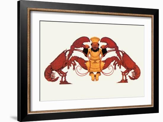 Chef and a Pair of Lobsters-Maxfield Parrish-Framed Art Print