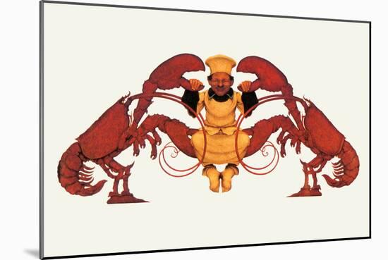 Chef and a Pair of Lobsters-Maxfield Parrish-Mounted Art Print