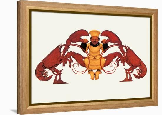 Chef and a Pair of Lobsters-Maxfield Parrish-Framed Stretched Canvas