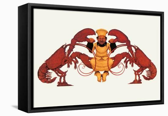 Chef and a Pair of Lobsters-Maxfield Parrish-Framed Stretched Canvas