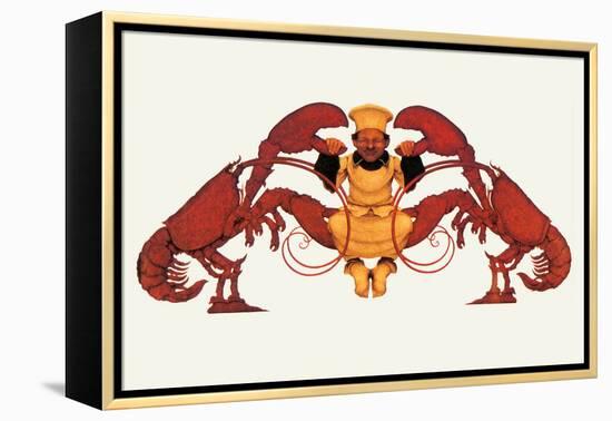 Chef and a Pair of Lobsters-Maxfield Parrish-Framed Stretched Canvas