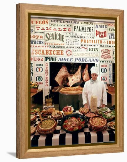 Chef and Food at the La Fonda Del Sol Restaurant-Yale Joel-Framed Premier Image Canvas