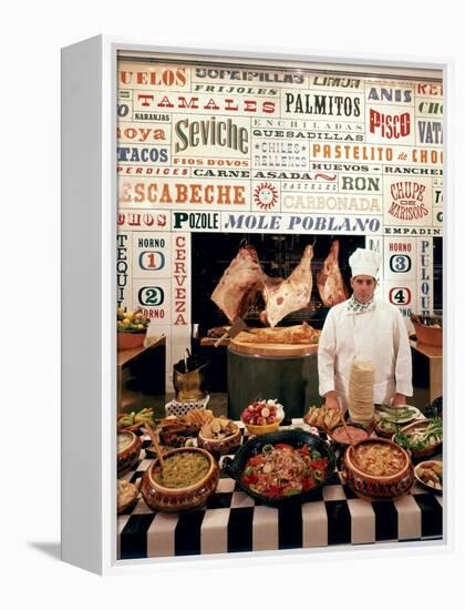 Chef and Food at the La Fonda Del Sol Restaurant-Yale Joel-Framed Premier Image Canvas