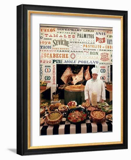 Chef and Food at the La Fonda Del Sol Restaurant-Yale Joel-Framed Photographic Print