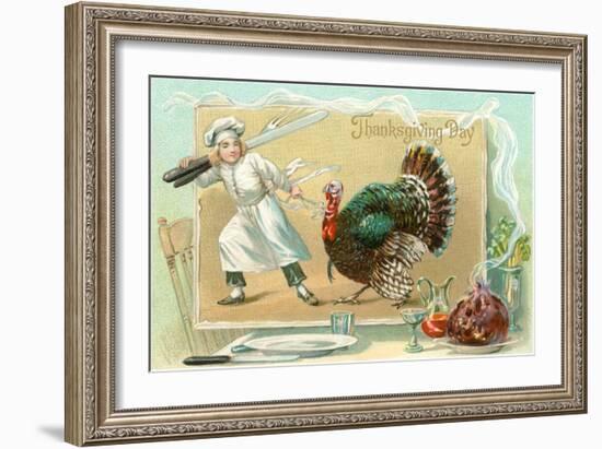 Chef Leading Turkey-null-Framed Art Print