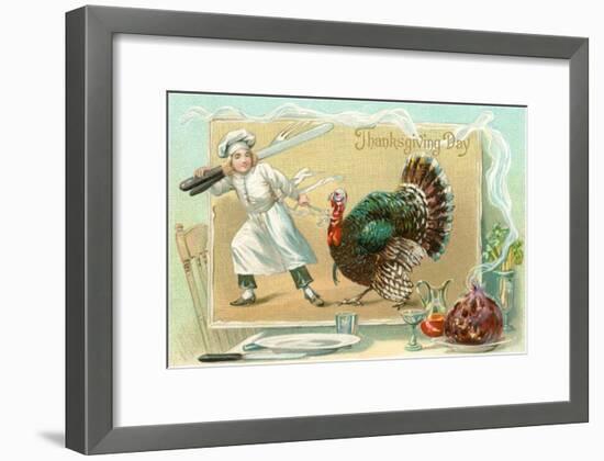 Chef Leading Turkey-null-Framed Art Print