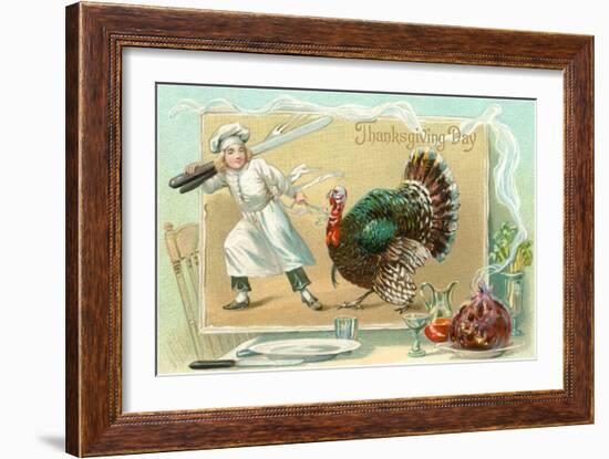 Chef Leading Turkey-null-Framed Art Print