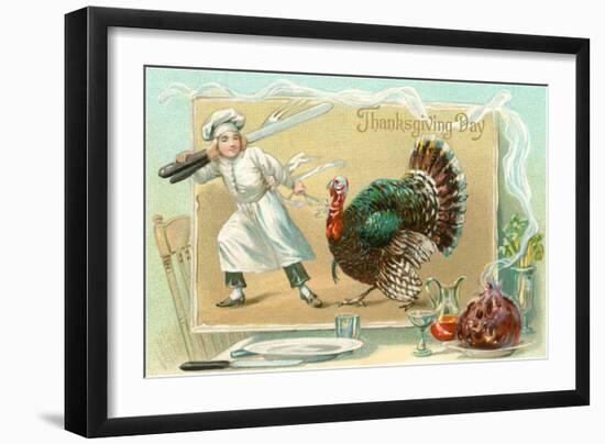 Chef Leading Turkey-null-Framed Art Print