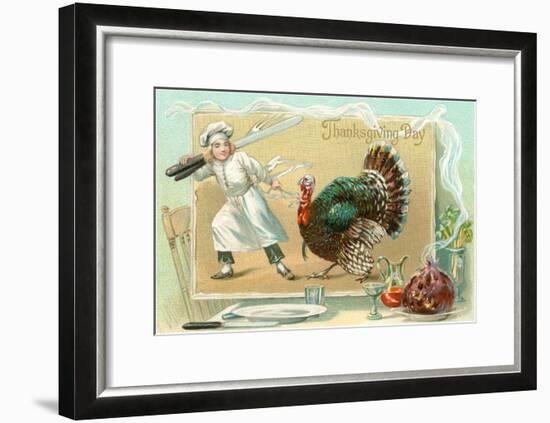 Chef Leading Turkey-null-Framed Art Print