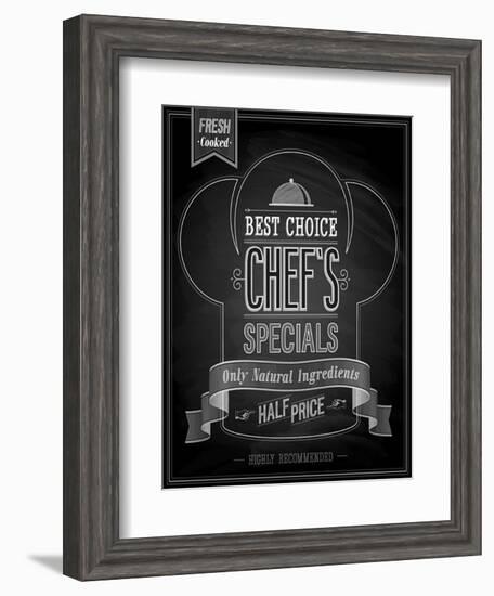 Chef's Specials Poster Chalkboard-avean-Framed Art Print